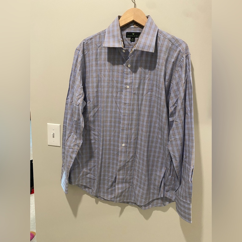 Men's Bristol and Bull Plaid Button Up - Size XL